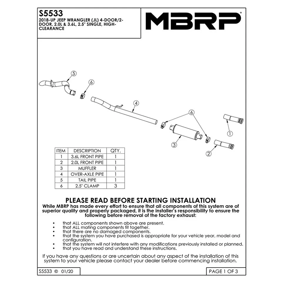Escape trasero de gato de acero inoxidable MBRP S5534409 para Jeep Cherokee 1987-2001 4,0 L Foto 3 de 4
