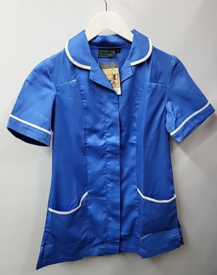 Mirabella Uniform Gesundheitswesen Nachtigall Krankenschwester Kurzarm Tunika Gr UK 8 blau