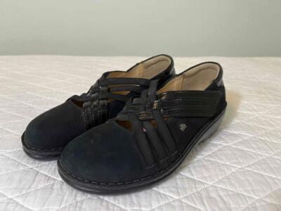 FINN COMFORT Ballerina Shoes Loafers Black Leather EU Size 38 US Women's 7-7.5