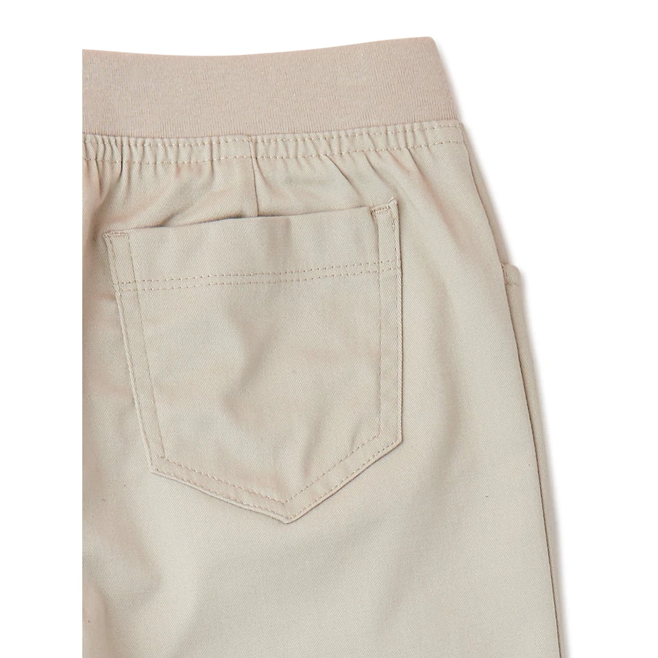 Calça Wonder Nation Pull On Meninas Tamanho 5 Bege Algodão Curva Uniforme Escolar - Imagem 2 de 3