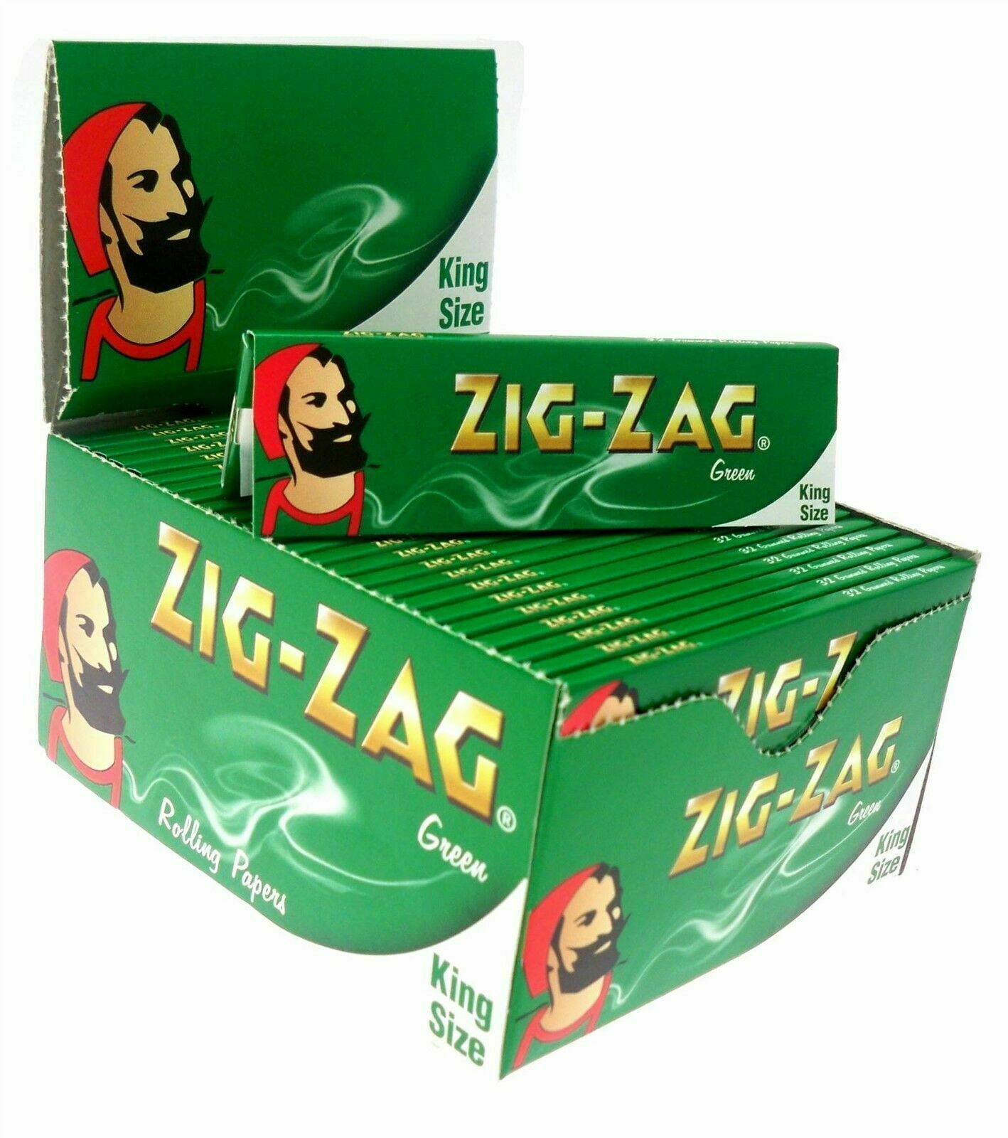 ZIG ZAG GREEN KING SIZE Smoking Cigarette Genuine Smoking Paper 1 5 10 25 50