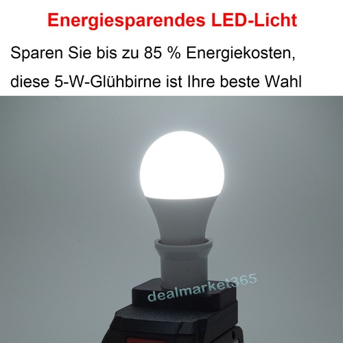 Für BOSCH 18V GBA Akku LED Arbeitsleuchte E27 Glühbirne Handlampe Flutlicht NEU - Bild 5 von 11