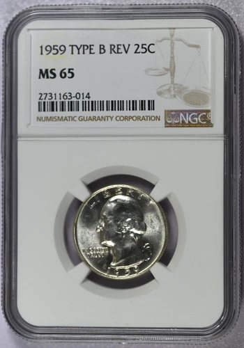 1959 Type B Reverse NGC MS 65 Silver Washington Quarter