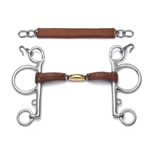 Cavalon Pelham Lozenge Leather Covered Curb Bit