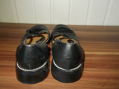 Ballerines Sandales Plates Brighton En Cuir Noir - Taille 38 - Occasion - Style Babies - Cuir Véritable