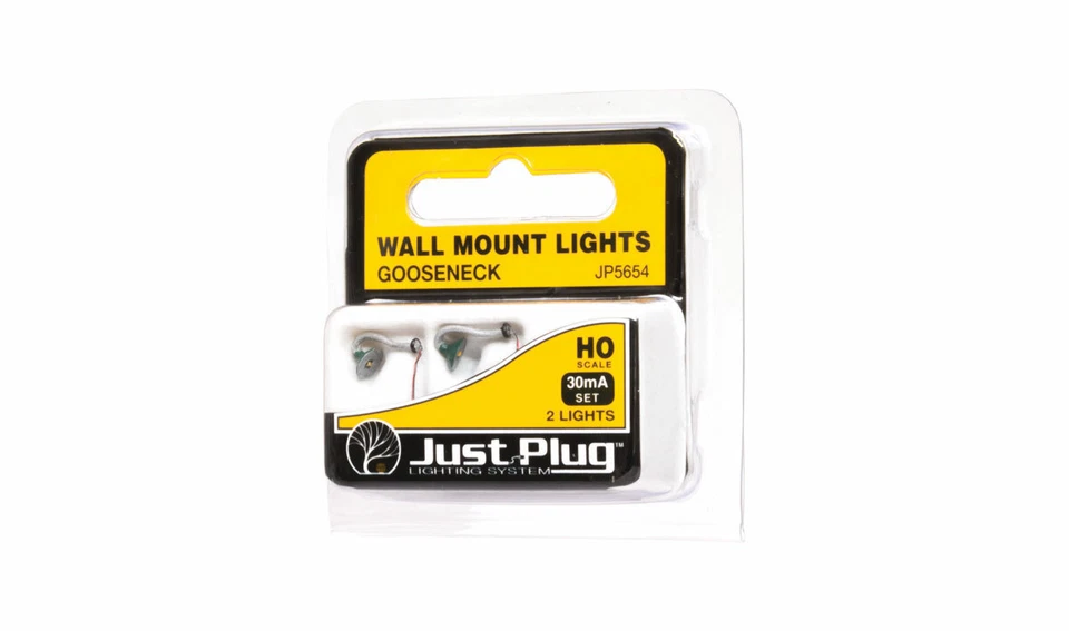 Woodland Scenics ~ HO Scale Just Plug Gooseneck Wall-Mount Light ~ 2 Pc ~ JP5654 - Image 2 of 4