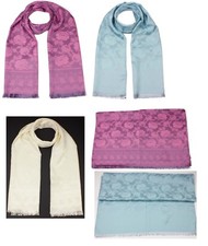 Floral Scarf Shawl Wrap  Stole,Luxurious Soft Silky Evening Jacquard Pashmina