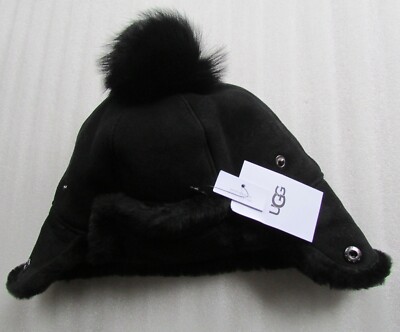 hattさん【美品】UGG フラッフピーコート UGG Hat Up Flap Shearling Pom Aviator Water Resistant Trapper New