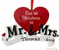 NAME PERSONALIZED ORNAMENT 2020 Our 1st Christmas NewlyWeds Married Couples GIFT