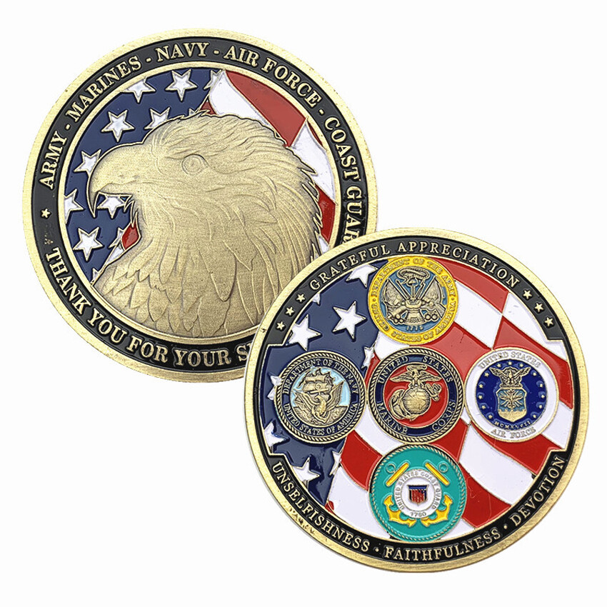 50 PCS Family Army Challenge Coin Collection Military Navy Armed Forces Veteran