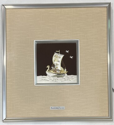 Rare Japanese Treasure Ship Handcrafted By Takehiko, Framed Made