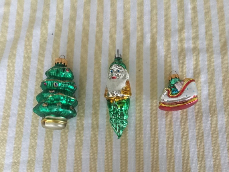 set 3 Christmas ornaments glass