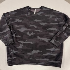 ATHLETA Studio To Street Crew Neck Sweatshirt Large Camo 509995 Black Gray