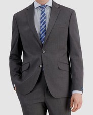 270 Kenneth Cole Reaction Mens Gray Slim-Fit Blazer Sport Coat Suit Jacket 40R