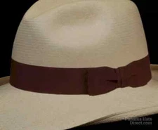 Brown- Panama Hat Band - Adjustable Size - Grosgrain W Bowtie