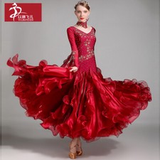 Women Modern Dance Rhinestone Dress Performance National Standard Dance Dress