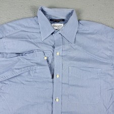 Tommy Hilfiger Shirt Mens Medium Blue Striped Casual Button Up Long Sleeve