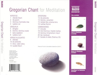 VARIOUS ARTISTS GREGORIAN CHANT FOR MEDITATION NEW CD