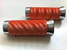 CUSTOM Bicycle Grips Orange Swirl VELOUR Lowrider Beach Cruiser Bikes New!