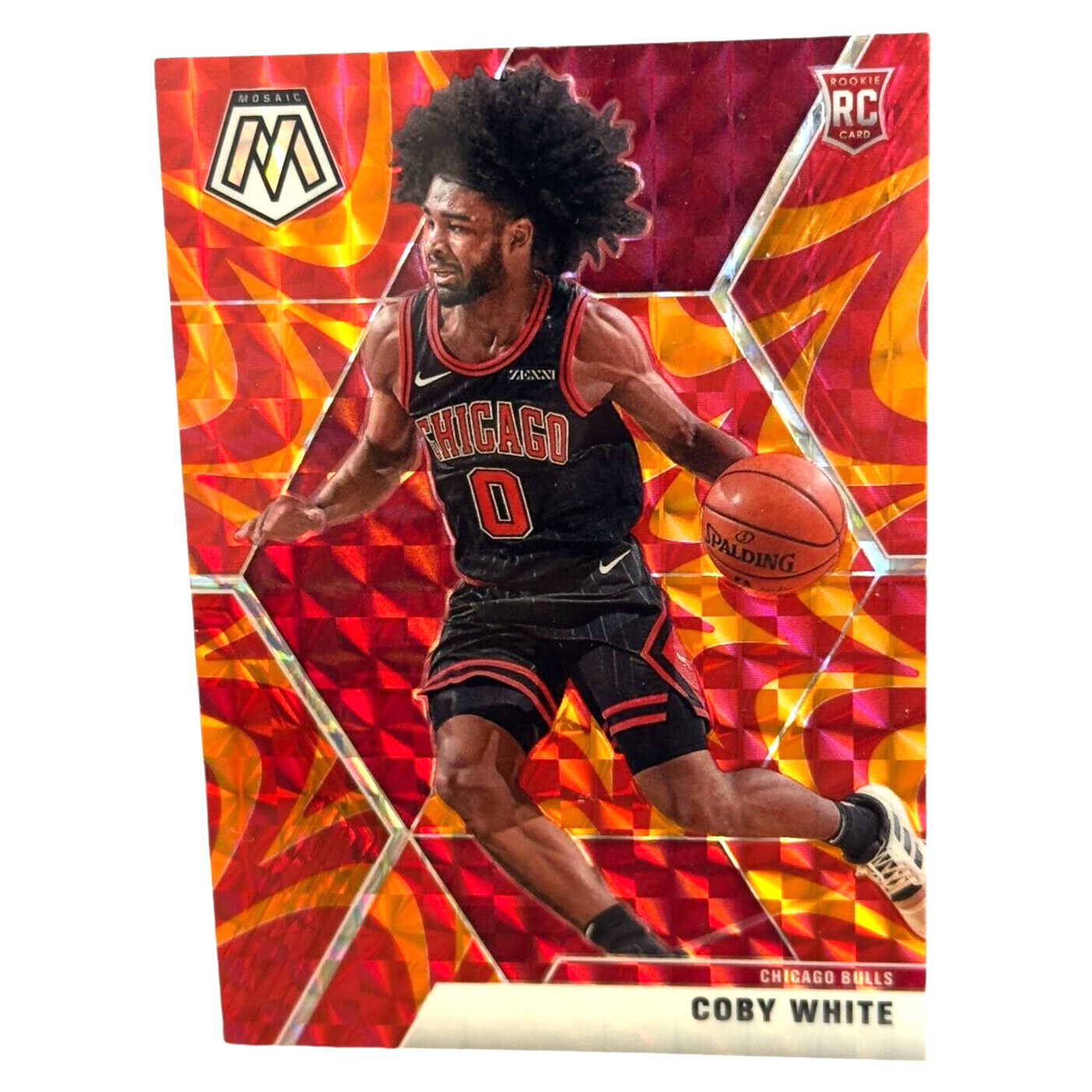 2019-20 Panini Mosaic - Coby White #211 (RC) Rookie Reactive Orange Prizm
