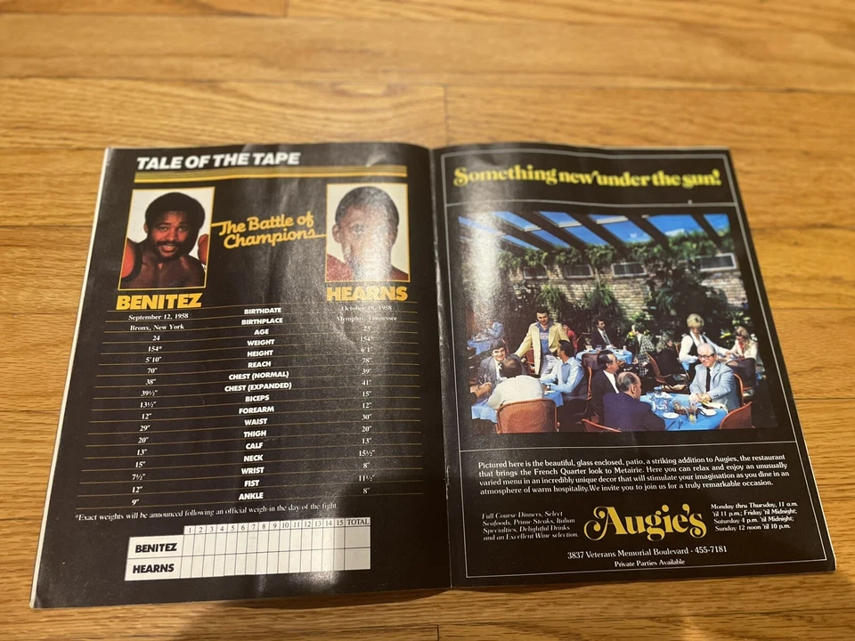 Thomas Hearns Wilfred Benitez Boxing Program - Image 3 of 4