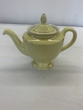 Vintage Hall 099 Canary Yellow Teapot, Gold Trim ~ Made in USA