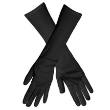 SCHWARZE LANGE HANDSCHUHE  Karneval Charleston 20er 30er Jahre Kostüm Party 40cm
