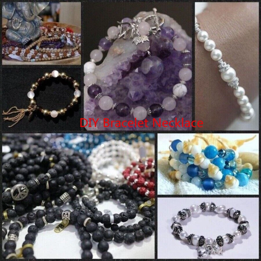 Cuentas sueltas espaciadoras redondas de piedra ágata gris natural al por mayor de 100 hilos de 15" 8 mm Foto 4 de 4