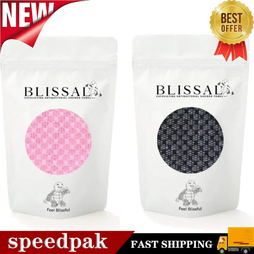 BLISSAL 2-IN-1 SHOWER TOWEL - Exfoliating Glove + Antibacterial Body Buffer!