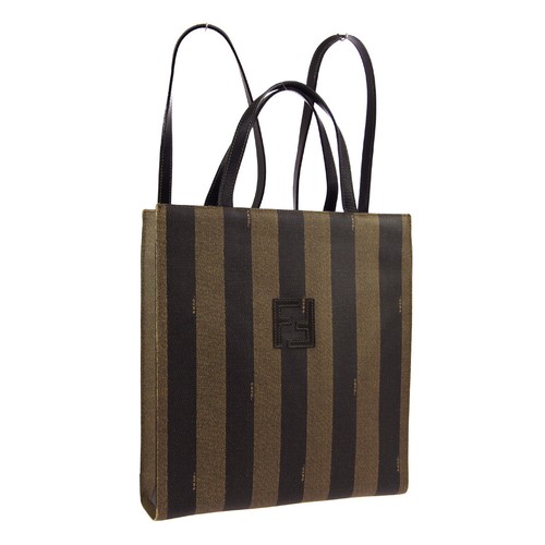 Fendi PEQUIN patrón 3way Mochila Bolso de Mano Marrón Negro PVC Cuero  Auténtico AK41644 | eBay