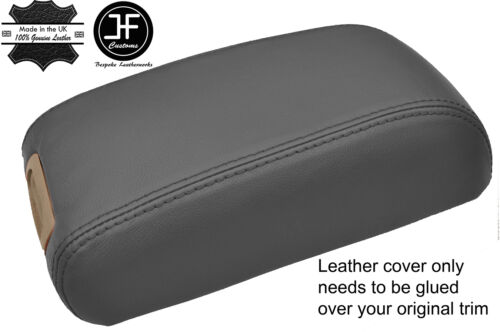 GREY REAL LEATHER ARMREST LID COVER FITS HYUNDAI TUCSON 2004-2012 - Afbeelding 1 van 1