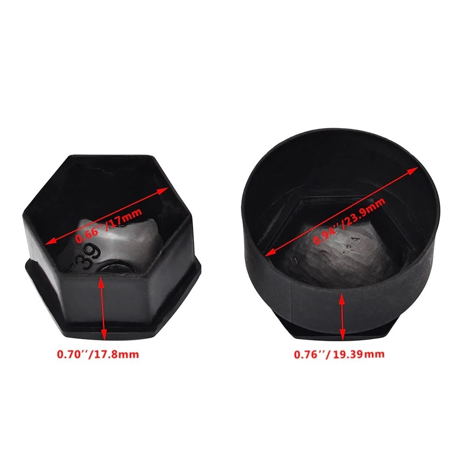Wheel Nut Covers for Nissan Gloss Black Juke Leaf Micra Note Qashqai XTrail 17mm - Image 4 of 4