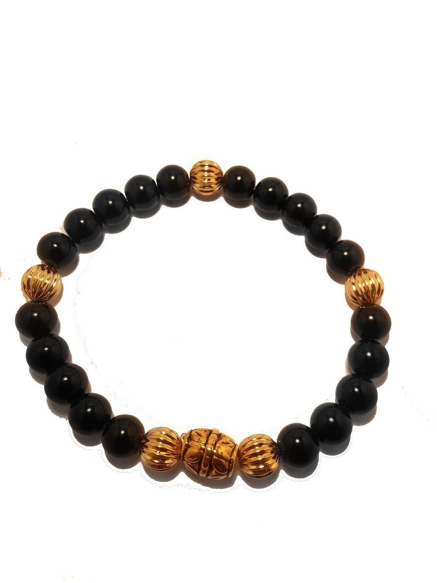 Exquisite Black and Gold Onyx Chrome King Baby Hearts GD G