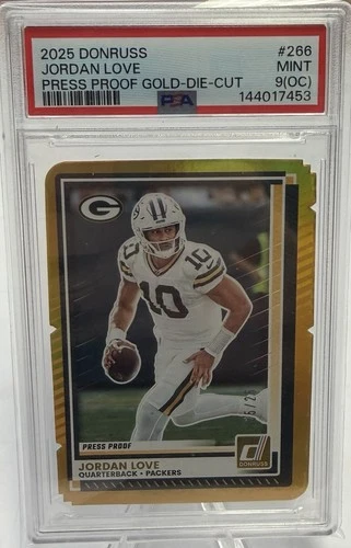 2025 Panini Donruss - Jordan Love #266 Press Proof Gold Die-Cut /25