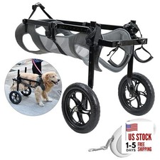 Large Dog Wheelchair for Back Legs with Pet Traction Rope - Adjustable XX-Large