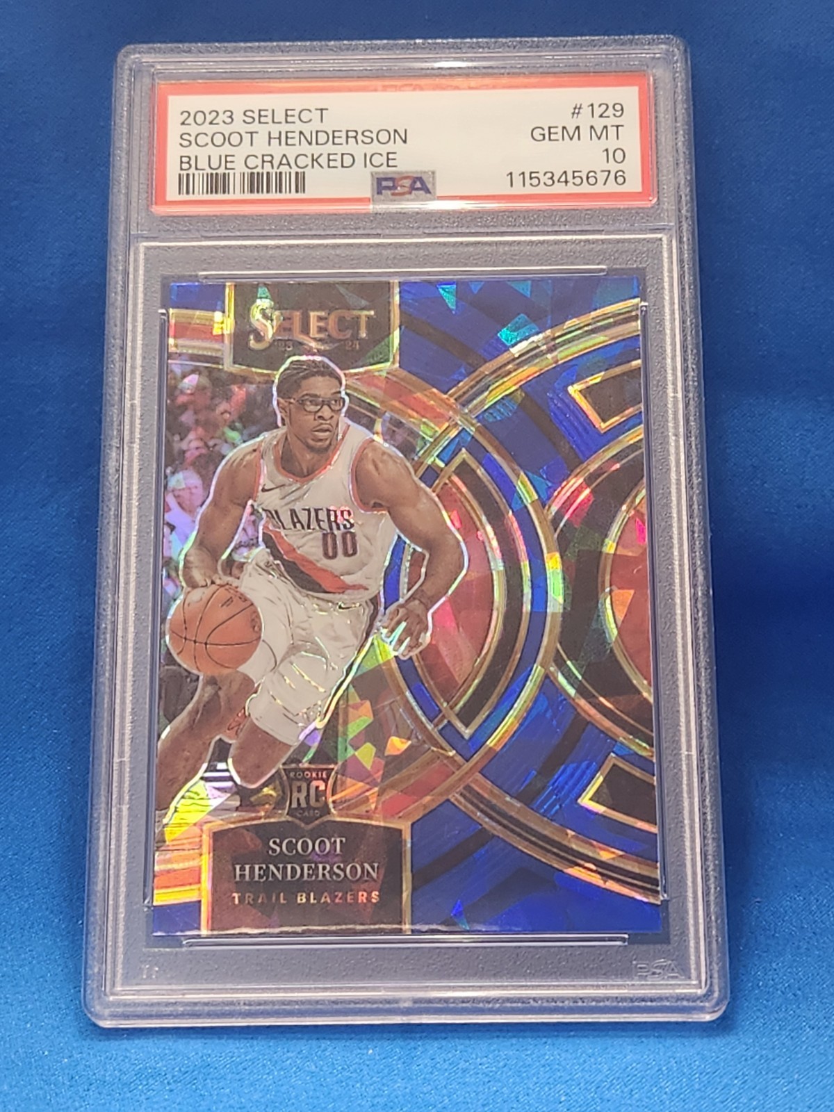 2023 Select Scoot Henderson #129 RC Blue Cracked Ice Premier PSA 10 Gem Mint