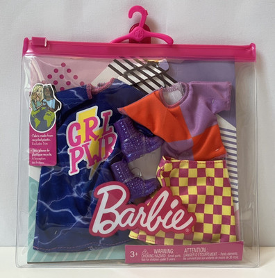 Barbie Fashion 2 Outfits & 2 Zubehörteile für Barbie Puppe Grl Pwr Neu in OVP