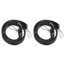 51" Leather Purse Strap Replacement Gold Buckle for Handbag 2 Pack, Black 
