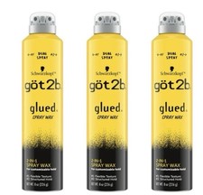 Schwarzkopf got2b Glued Spray Wax Dual Spray Customizable Hold 8 oz 3 Pack