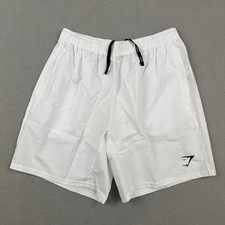 Gymshark Shorts Men Medium White Arrival Slim Fit Drawstring Running Training