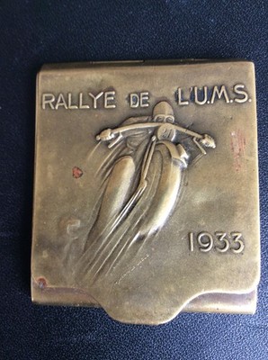 1933 Streichholzetui RALLY DE L`U.M.S. UNION MOTORCYCLE SWISS Motorrad RennenTOP
