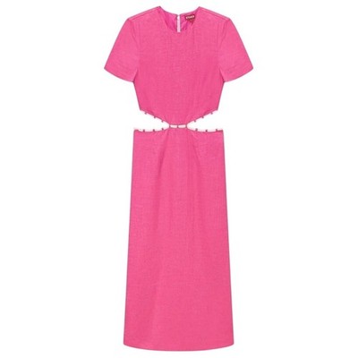 Staud Pink Matteo Cut Out Linen Midi Dress Size 0 | eBay Staud Pink Matteo Cut Out Linen Midi Dress Size 0 | eBay