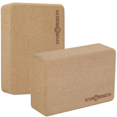 2 x Yoga Block Kork | Yogablock Yogaklotz Klotz Pilates Fitnessblock Hatha