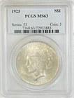1923 Peace Silver Dollar MS63 PCGS