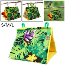 Bird Parrot Nest Hanging Hammock Tent Bed Cage Hut House Hideaway Cave for