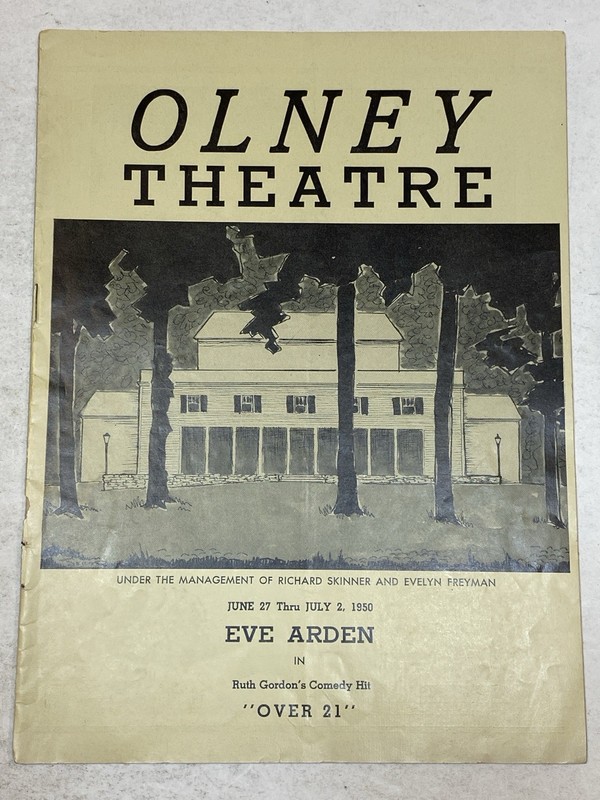 Over 21 Eve Arden 1950 Play Program Olney Theater Brooks West Donald Foster MD