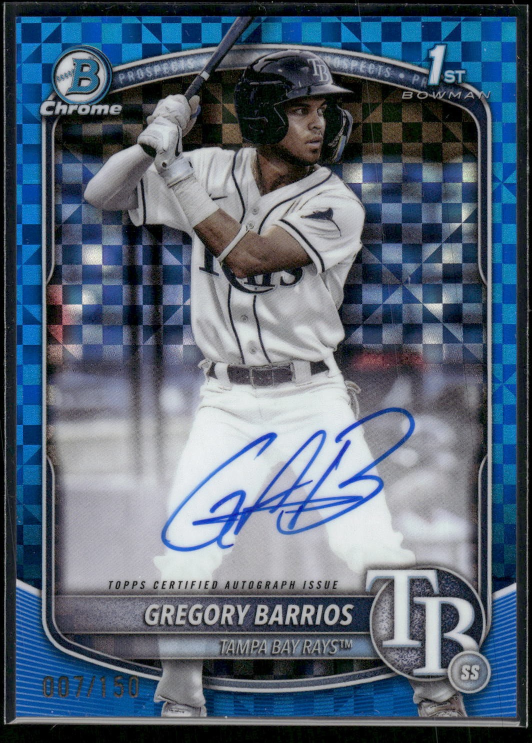 #CPA-GB Gregory Barrios 2025 Bowman #/150 Chrome Prospects Auto Blue X-Fractor