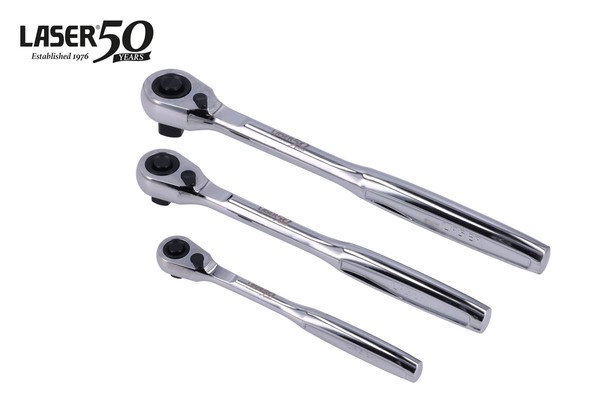 "Laser Tools Ratschen-Satz Comfort-Griff 3-Teilig 1/4\" 3/8\" 1/2\" D 9364"-image