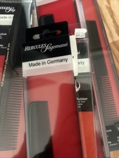 NEW Hercules Sagemann Black Gold HC 627 374 Rubber Hair Cutting Comb 7″ Germany
