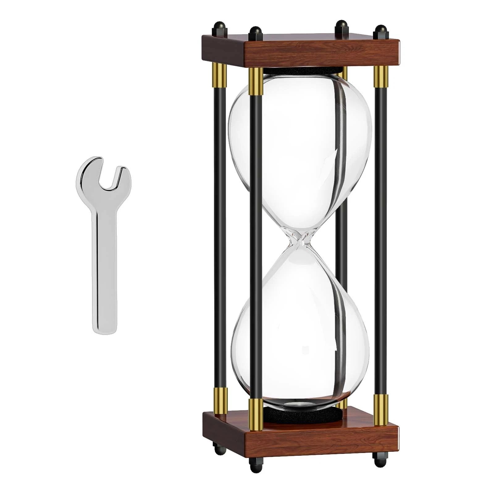Empty Hourglass Fillable, Wooden Frame DIY Sand Timer, 10 Inch Large Unity Sa...